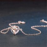 Bracelet - top qualit - zircon oxyde - coeur rose - cadeau femme - mode