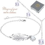 Parure femme collier et boucles doreilles finition or blanc cristaux autrichiens pendentif triangle effet ...