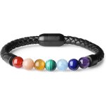Bracelet cordon cuir 7 chakra reiki perles homme[h5916]