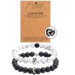 Bracelet couple - cadeau saint valentin - homme et femme - distance - personnalis�