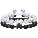 Bracelet couple puzzle damour en acier inoxydable - cadeau saint valentin homme