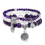 Bracelet en cristaux naturelsperles de pierres pr�cieuses pour la gu�rison reikibracelet extensible avec ...