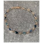 Bracelet - swarovski - bleu - plaqu� or 18 carats - 18 cm - 35 mm