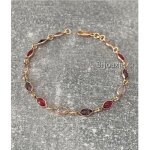 Bracelet - bijouxia - swarovski - violet - or 18 carats - 18 cm