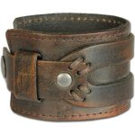 Bracelet cuir homme force manchette marron antique - marque - modle - cuir - marron - homme