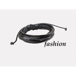 Bracelet - cuir - noir - ajustable - homme - neuf sous blister