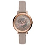 Montre fossil - jacqueline solaire cuir gris - femme - water resistant