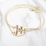 Bracelet - deux coeurs patchwork - ajustable - festivus - cadeau bijoux idal pour saint valentin nol ...