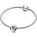 Bracelet - enfant - jonc - pluto - argent� - rhodi� - fermoir boule - 60 mm