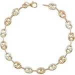 Bracelet femme 2 ors - latelier dazur - maille grain de café jaune et blanc Bracelet femme 2 ors - latelier dazur - maille grain de café jaune et blanc