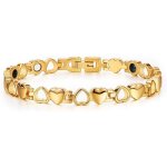 Bracelet femme bracelet acier inoxydable bracelet plaqu or taille ajustable magntique de sant bijoux ...