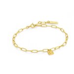 Bracelet femme ania haie under lock & key - argent 925 plaqu or 14 carats - dor - pendentif cadenas ...