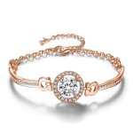 Bracelet femme - tooopfeel - crystal charms - zircon - or rose