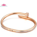 Bracelet femme � diamants avec clous en acier au titane de personnalit� tendance - rose - meilleurs cadeaux ...