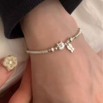 Bracelet femme �lastique xjydncg bijoux femme chat perl� �l�gant - argent�