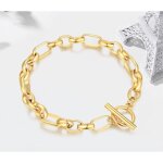 Bracelet femme fille gourmette plaqu or 18k accessoires pour femmes