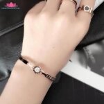 Bracelet femme incrustation diamant or rose plaqu� 18k f�minin de mode sauvagela circonf�rence int�rieure ...