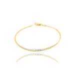 Bracelet - femme - maille gourmette - plaqu or jaune 750 / 1000 - 19 cm - 4 mm
