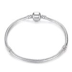 Bracelet - femme - maille serpentine - fermoir clip - 18 cm - argent fin rhodi