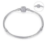 Bracelet - femme - maille serpentine - fermoir clip - strié - argent fin rhodié - 21 cm Bracelet - femme - maille serpentine - fermoir clip - strié - argent fin rhodié - 21 cm