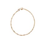 Bracelet - femme - maille singapour - torsad�e - plaqu� or jaune 750 / 1000 - 3 microns - 19 cm