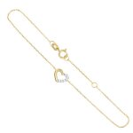 Bracelet femme or bicolore - coeur pav de zirconiums - latelier dazur