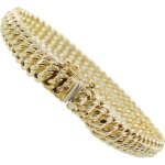Bracelet femme or jaune - maille amricaine - latelier dazur - largeur 070cm - longueur 19cm - poids ...