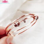 Bracelet femme ros� or bijoux de femme � la mode bracelet - meilleur cadeau de dame (ouvrable)