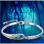 Bracelet femme - swarovski - cristal bleu - plaqu� or blanc