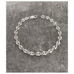 Bracelet - fin - maille grain de caf - argent massif 925 / 000 - 18 cm - 4 mm - femme