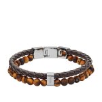 Bracelet en cuir - fossil - marron - cuir de qualit - lgant - rsistant