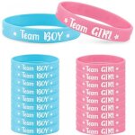 Bracelets pour gender reveal rvlation du genre 24pcs baby shower bracelets en silicone team boy et ...
