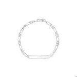 Bracelet gourmette cleor en argent 925 / 1000 - blanc