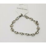 Bracelet gourmette - homme - grain de café - acier inoxydable - argenté - 21 cm Bracelet gourmette - homme - grain de café - acier inoxydable - argenté - 21 cm
