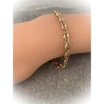 Bracelet - bijouxia - grain de caf� bomb� - plaqu� or 18 carats - mixte - 19 cm