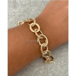 Bracelet gros maillons entrelacs en plaqu or 18 carats bijoux - bijouxia - femme - 20 cm - dor