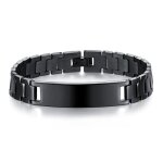 Bracelet pour homme en acier inoxydable - insfity - personnalisé - 21cm - noir Bracelet pour homme en acier inoxydable - insfity - personnalisé - 21cm - noir
