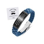 Bracelet homme acier inoxydable et noir grav� te quiero el mejor pap� - cadeau f�te des p�res anniversaire ...