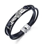 Bracelet homme - acier au titane - note de musique - compilation corde en cuir - la mode de la personnalité ... Bracelet homme - acier au titane - note de musique - compilation corde en cuir - la mode de la personnalité ...