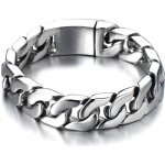 Bracelet homme chaîne gourmette - acier inoxydable - couleur argent - poli Bracelet homme chaîne gourmette - acier inoxydable - couleur argent - poli