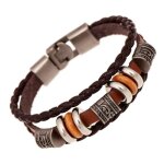 Bracelet - annyben - style punk - cuir - alliage de perles - marron Bracelet - annyben - style punk - cuir - alliage de perles - marron