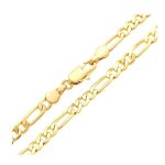 Bracelet - homme / femme - maille figaro - triple - 195 cm - 5 mm - plaqué or jaune 750 / 1000 - 3 microns ... Bracelet - homme / femme - maille figaro - triple - 195 cm - 5 mm - plaqué or jaune 750 / 1000 - 3 microns ...