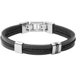 Bracelet - fossil - bracelet fossil leather essential black - cuir tressé - acier - noir Bracelet - fossil - bracelet fossil leather essential black - cuir tressé - acier - noir