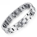Bracelet homme - modern home. cd - magnétique - acier inoxydable 316l - anti - fatigue - ajustable Bracelet homme - modern home. cd - magnétique - acier inoxydable 316l - anti - fatigue - ajustable