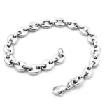 Bracelet homme maille grains de café acier inoxydable 22cm 8mm Bracelet homme maille grains de café acier inoxydable 22cm 8mm