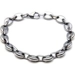 Bracelet homme - maille grain de caf - acier inoxydable 316l - argent - bijoux neuf - qualit suprieure ...