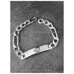 Bracelet identit - bijouxia - figaro - argent massif 925 / 1000 - homme - 22 cm x 1 cm