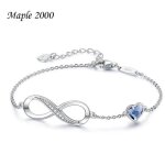Bracelet infini en argent sterling 925 pour femme bracelet coeur bijoux cadeaux de noël pour anniversaire ... Bracelet infini en argent sterling 925 pour femme bracelet coeur bijoux cadeaux de noël pour anniversaire ...