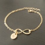 Bracelet infini personnalisé or argent or rose bracelet À breloques disque or Bracelet infini personnalisé or argent or rose bracelet À breloques disque or