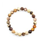 Bracelet - jaspe z�br� daustralie - femme - �lastique - 24 perles - lithoth�rapie